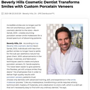 Beverly Hills cosmetic dentist Dr. Kevin Sands transforms smiles with porcelain veneers