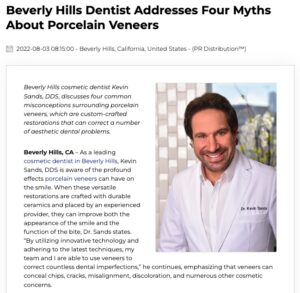 Beverly Hills cosmetic dentist addresses 4 misconceptions about porcelain veneers.