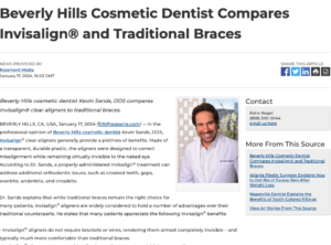 Beverly Hills cosmetic dentist on Invisalign vs. traditional braces