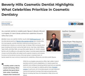 Beverly Hills Cosmetic Dentist Reveals Top Cosmetic Treatments for Celebrities